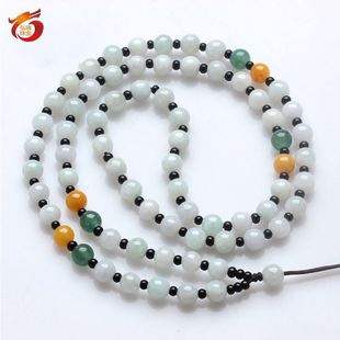 原创翡翠玉项链吊坠挂绳玉珠子项链绳男女玉毛衣链玉珠子散珠
