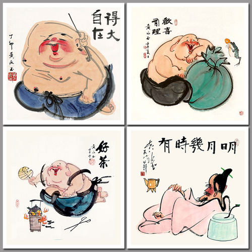 黄永玉国画墙画茶室装饰画芯