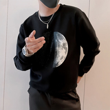 Y338/P58控78秋季痞帅小伙潮牌烫钻印花设计感男士卫衣长袖黑首1，男装卫衣，星座305B