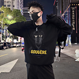 Y339/P58控78秋季痞帅小伙潮牌烫钻印花镭射男士时尚卫衣长袖黑首，男装卫衣，星座305B