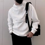 Y335/特P68控98秋季痞帅小伙连帽设计工装立体口袋高级感卫衣黑首，男装工装外套，星座305B