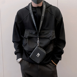 Y335/特P68控98秋季痞帅小伙连帽设计工装立体口袋高级感卫衣黑首，男装工装外套，星座305B