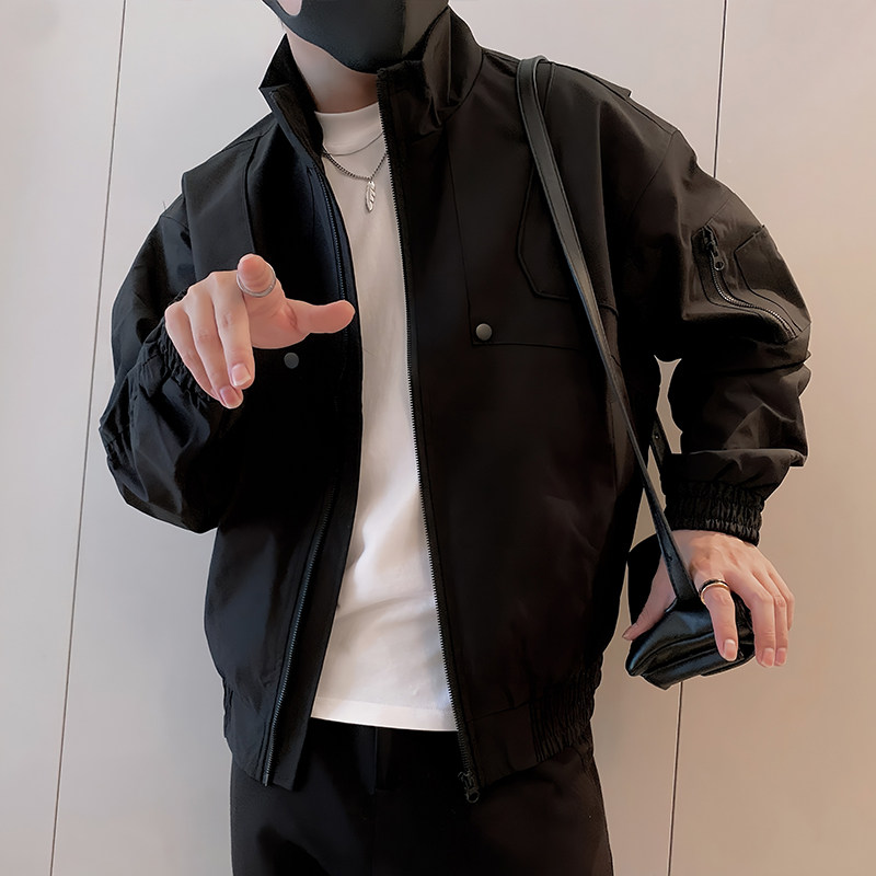 JK321/P108控148秋季小伙解构设计派克服夹克工装外套男卡其首1,男装夹克,星座305B