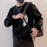 Y338/P58控78秋季痞帅小伙潮牌烫钻印花设计感男士卫衣长袖黑首1，男装卫衣，星座305B
