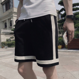 DK20/P45控65夏社会小伙痞帅休闲刺绣潮牌卫裤短裤裤子男黑首3，男装休闲裤，星座305B