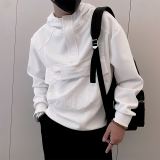 Y335/特P68控98秋季痞帅小伙连帽设计工装立体口袋高级感卫衣黑首，男装工装外套，星座305B