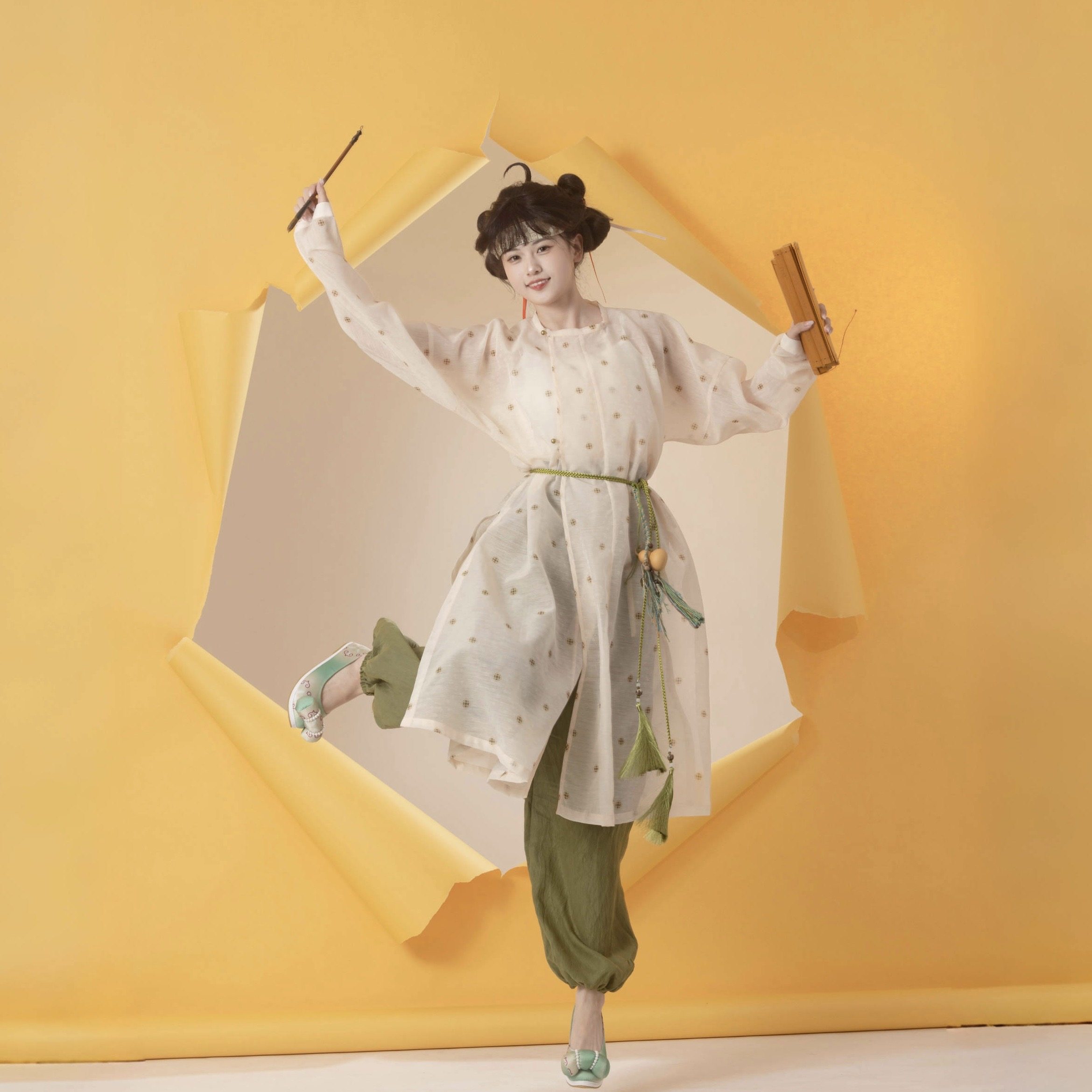 璟衣华裳【无事小神仙】原创唐制圆领袍灯笼裤日常汉服套装春夏女,女装/女士精品,汉服套装,淘宝优惠券,粉丝福利购,淘宝优惠卷