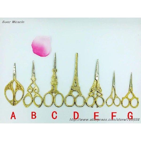 Antique Crane Pattern Sewing Scissors - Vintage Tailor