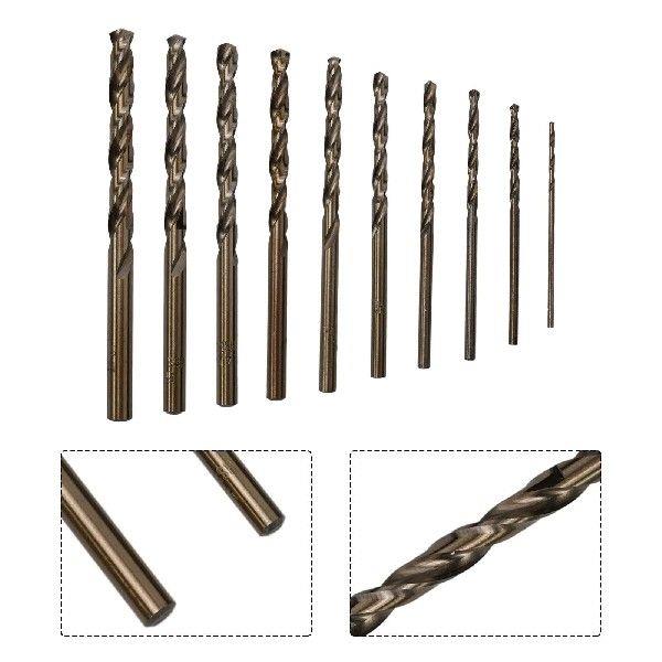 10pcs HSS Drill Bit M35 Cobalt Bits 1-6mm For Metal