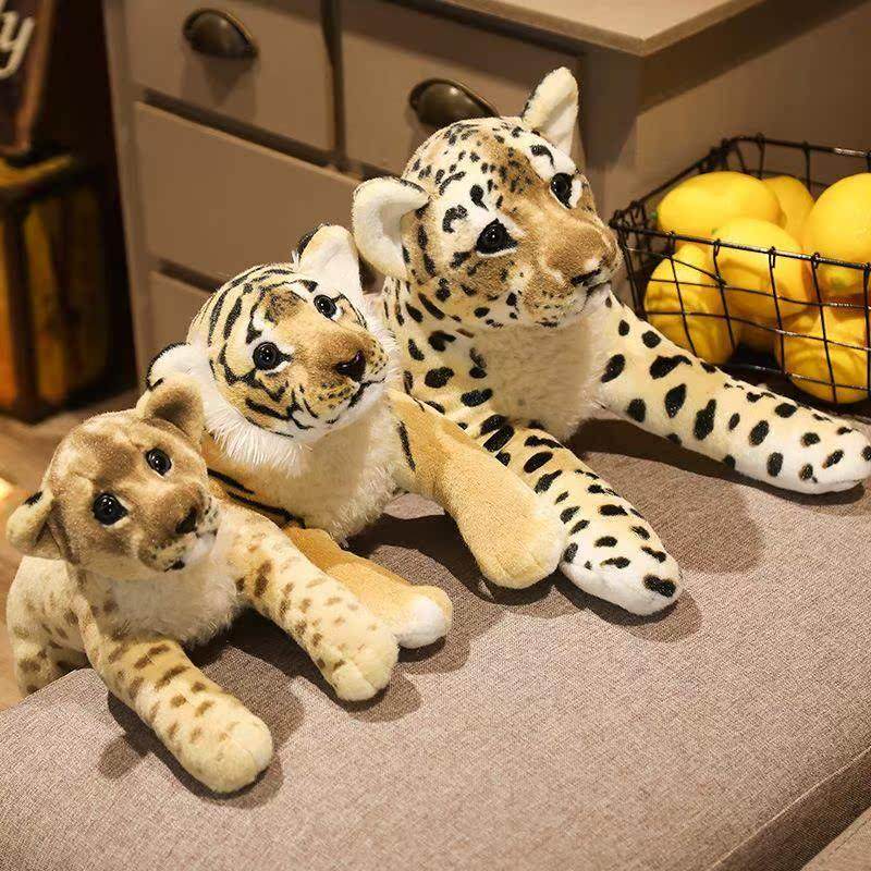 39/48/58cm Lovely Lion Tiger Leopard Plush Toys Cute Simula1