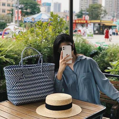 Large Capacity Beach Shopping Bags Woven Shoulder Bag Women
