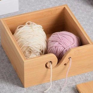 Storage Wooden Case Lid Yarns with Creative 9cm