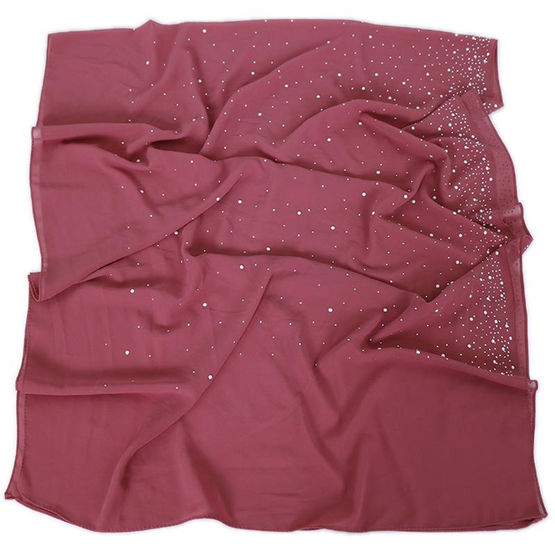 women scarf Silk Shawl烫钻头巾女欧美迪拜中东回族印度多色丝巾