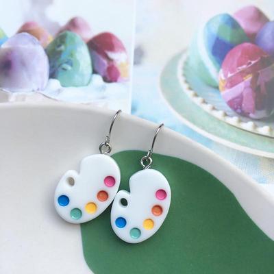 Creative Hand-made Niche Design Funny Mini Palette Earrings