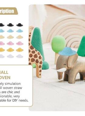 24 Pcs Mini Plastic Straw Hat Miniature Hats Household