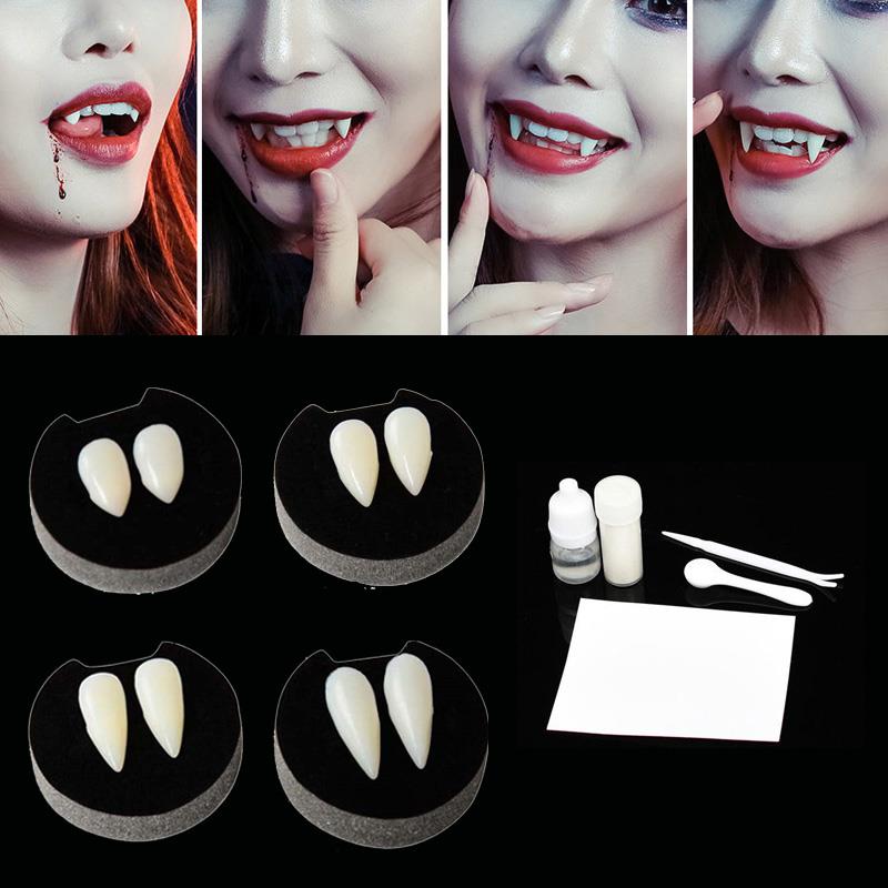 1 Pairs Vampire Teeth Fangs Dentures Props Halloween Costume
