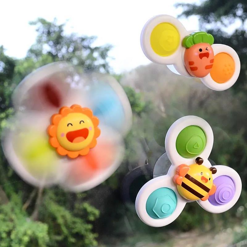 1PcsCartoon Fidget Suction Cup Spinner Toy For Baby Rotating
