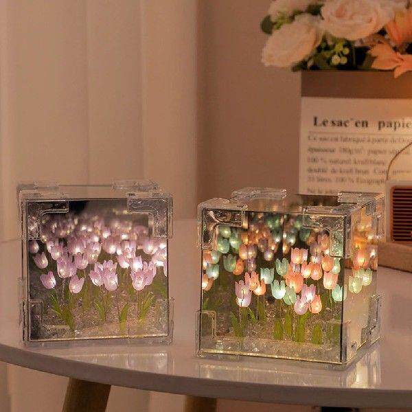 Artificial Tulip Flower Night Light Bedside Lamp LED Night
