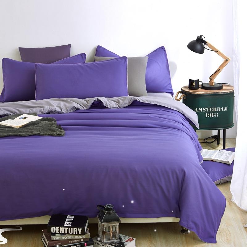 活性磨毛纯色纯棉四件套bed sheets fitted sheet cotton Bedding