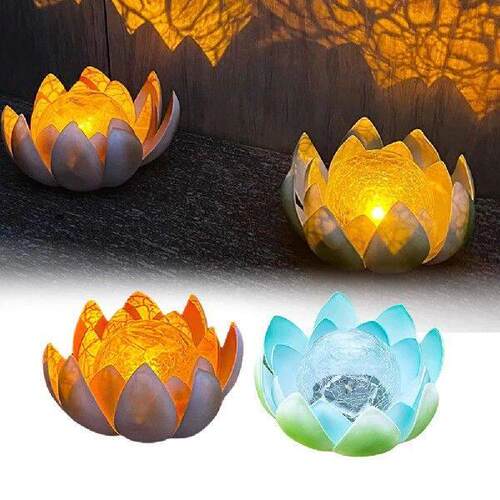 Solar Powered Decorative Cracked Ball Lotus Light