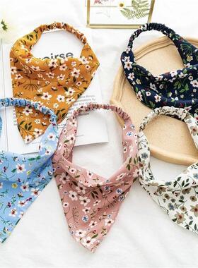 Summer Vintage Print Flower Beach Bandana Hair ScarfElastic
