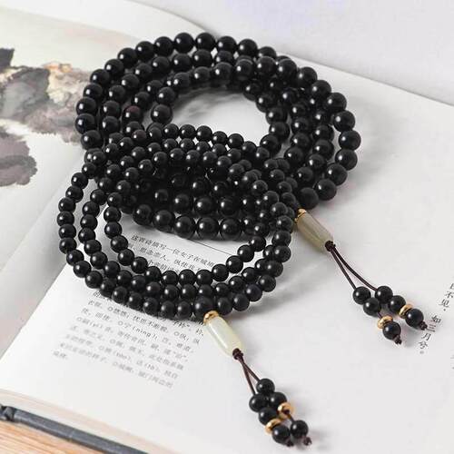 Ebony bracelet red light sandalwood 108 Buddhist beads