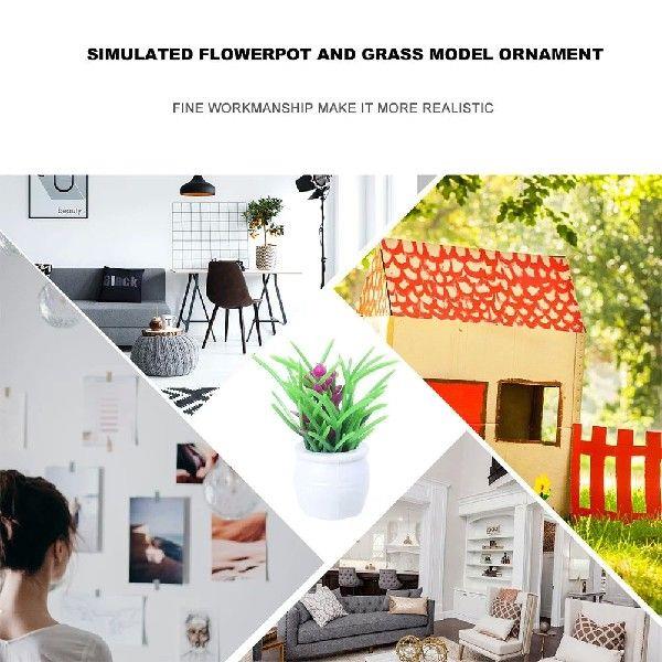 14 Pcs Mini Potted Landscape Faux Indoor Plants Houseplants