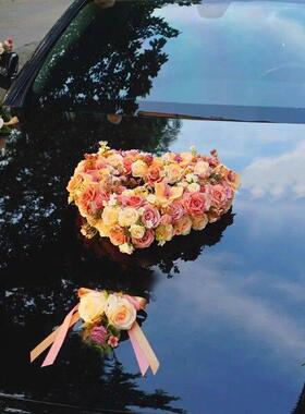 2 Pcs Heart Shaped Wedding Car Decor Flower Mud Tray Floral