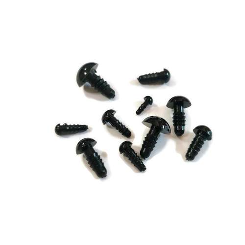 Safety Animal Black Eyes Plastic Crochet Eyes For Teddy Bear