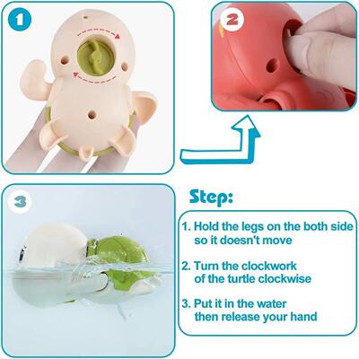 3PCS Baby Bath Toys Water Chain Clockwork Bathing Cute Swimm