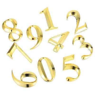 10 Pcs Door Number Plating Golden Plastic 7cm Self Adhesive