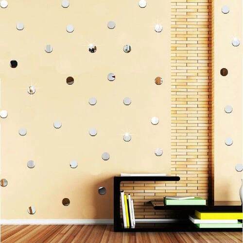 3D Mirror Wall Round Acrylic Stickers Decal Rooms