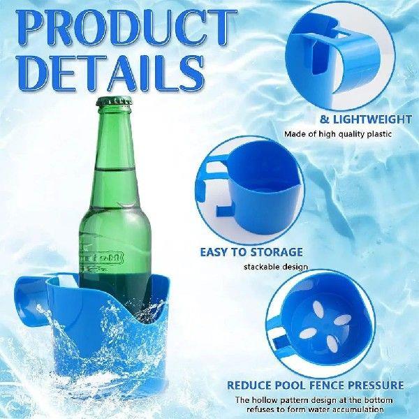4Pcs Pool Cup Holder For Drinks No Punching Swimming Pool