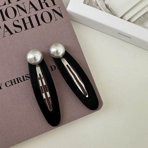 Simple Three-Dimensional Pearl Oval BB Clip Gentle All-Match