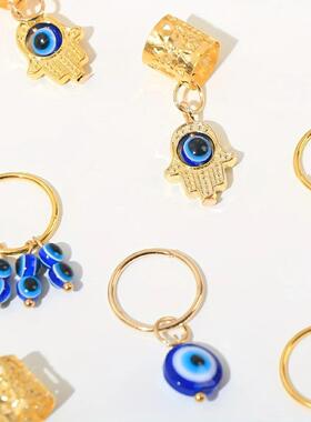 16pcs Evil Eye Design Alloy Hair Braids Ring - Dreadlock Hai