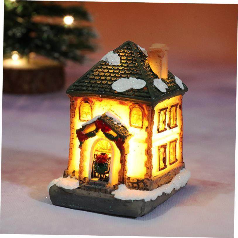 Christmas Lights Resin Miniature House Furniture LED House