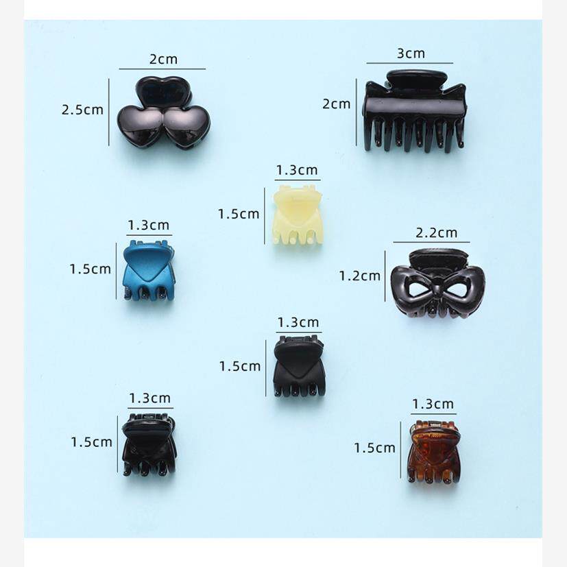 Plastic Mini Hair Clip Claw Cute Hair Clips Plastic Black Ha