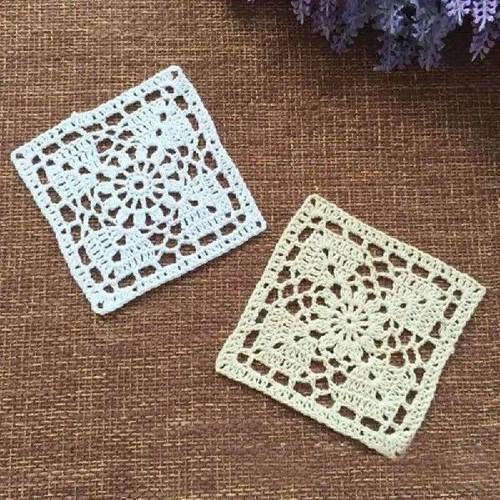 Square Handmade Lace Table Place Mat Cup Coaster Lace