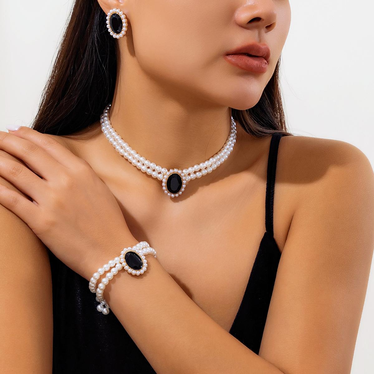 Neckchain beaded vintage ethnic style collar set个性项炼套装