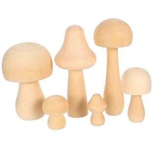 White Mushroom Decor Unfinished Handcrafted Set Craft Pcs