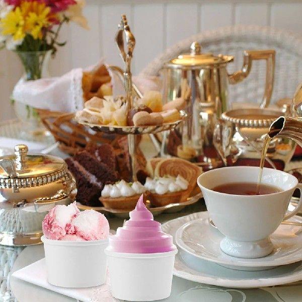 20 Sets Paper Bowls Ice Cream Cups Dessert Yogurt Storage