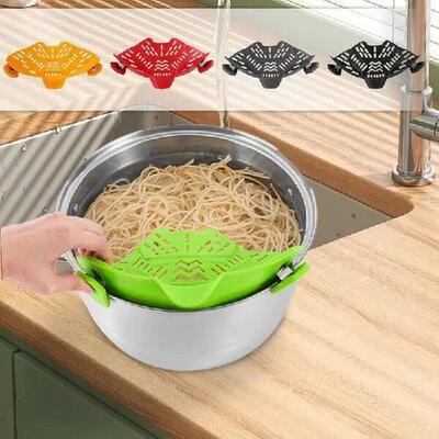 Silicone Pasta Strainer Clip On Pasta Strainer For Pots And