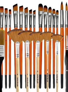 32Pcs Paint Brush Set for Acrylic Painting Premium Nylon Bri