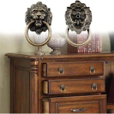 Lion Head Door Knocker Cabinet Pull Gate Knocker for