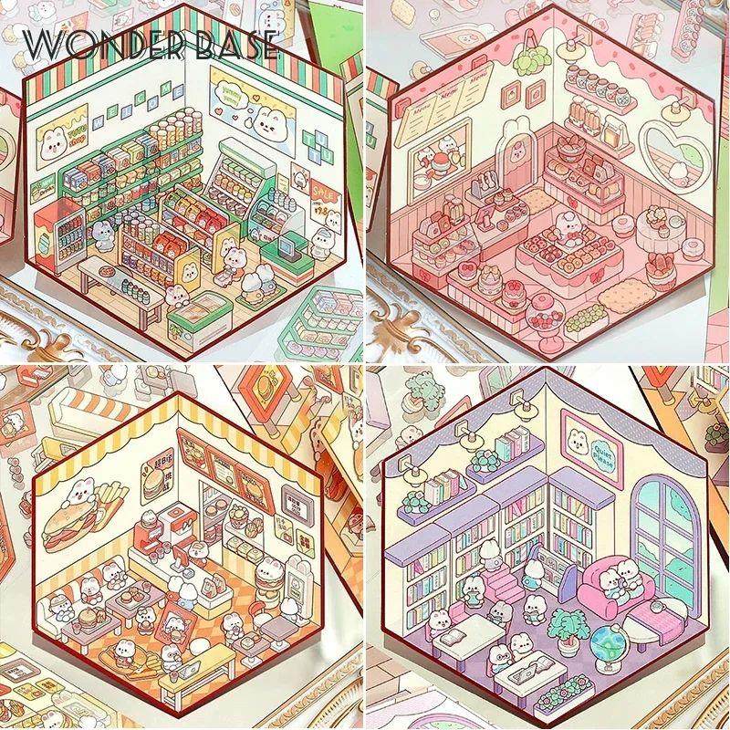 3D Cartoon DIY Miniature Scene Visual Stacking Stickers Land