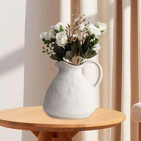 Ceramic Flower Vase with Handle Birthday Gift Plants