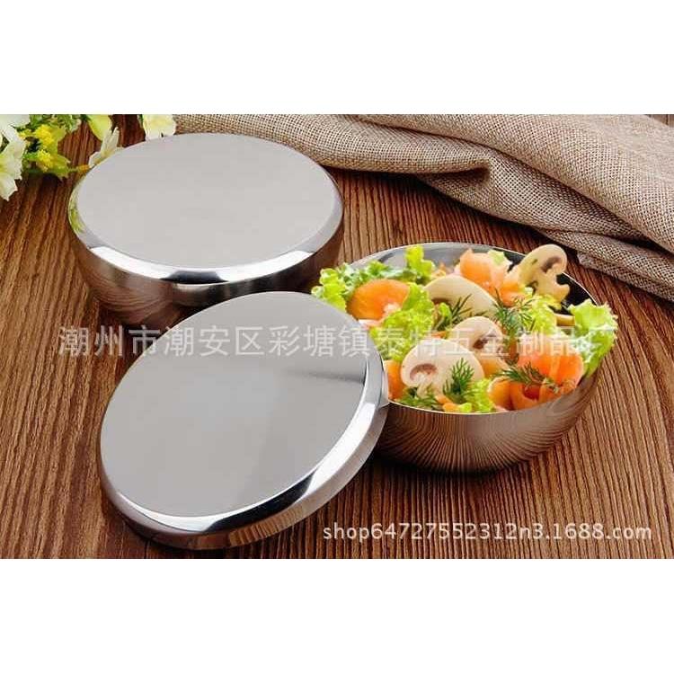 Stainless Steel Bowl Korean Big Cooked Rice Bowl with Cover