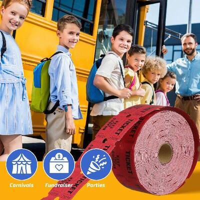 Lottery Ticket Company Party Tickets Red Raffle Drinks