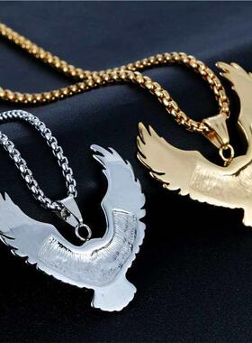 Titanium Steel Eagle Pendant Punk Necklace Retro tendy Men