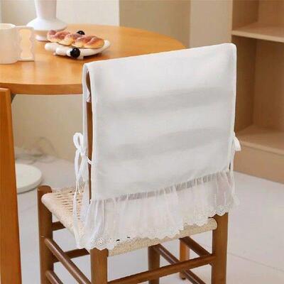 Simple White Chair Back Cover Cotton Household Chair Covers